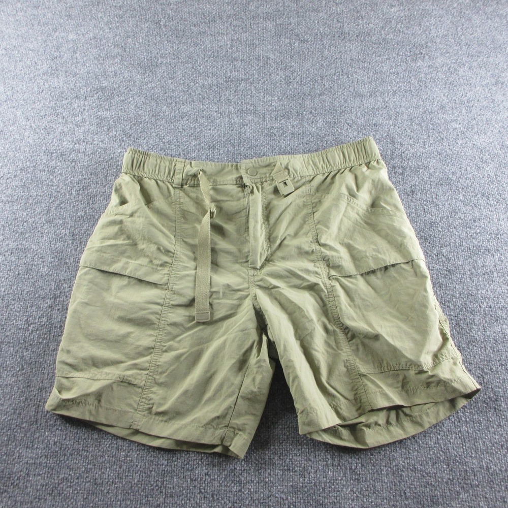Eddie Bauer Shorts Mens L Green Nylon Quick Dry Mesh Lined Belted‎ Pockets 8"